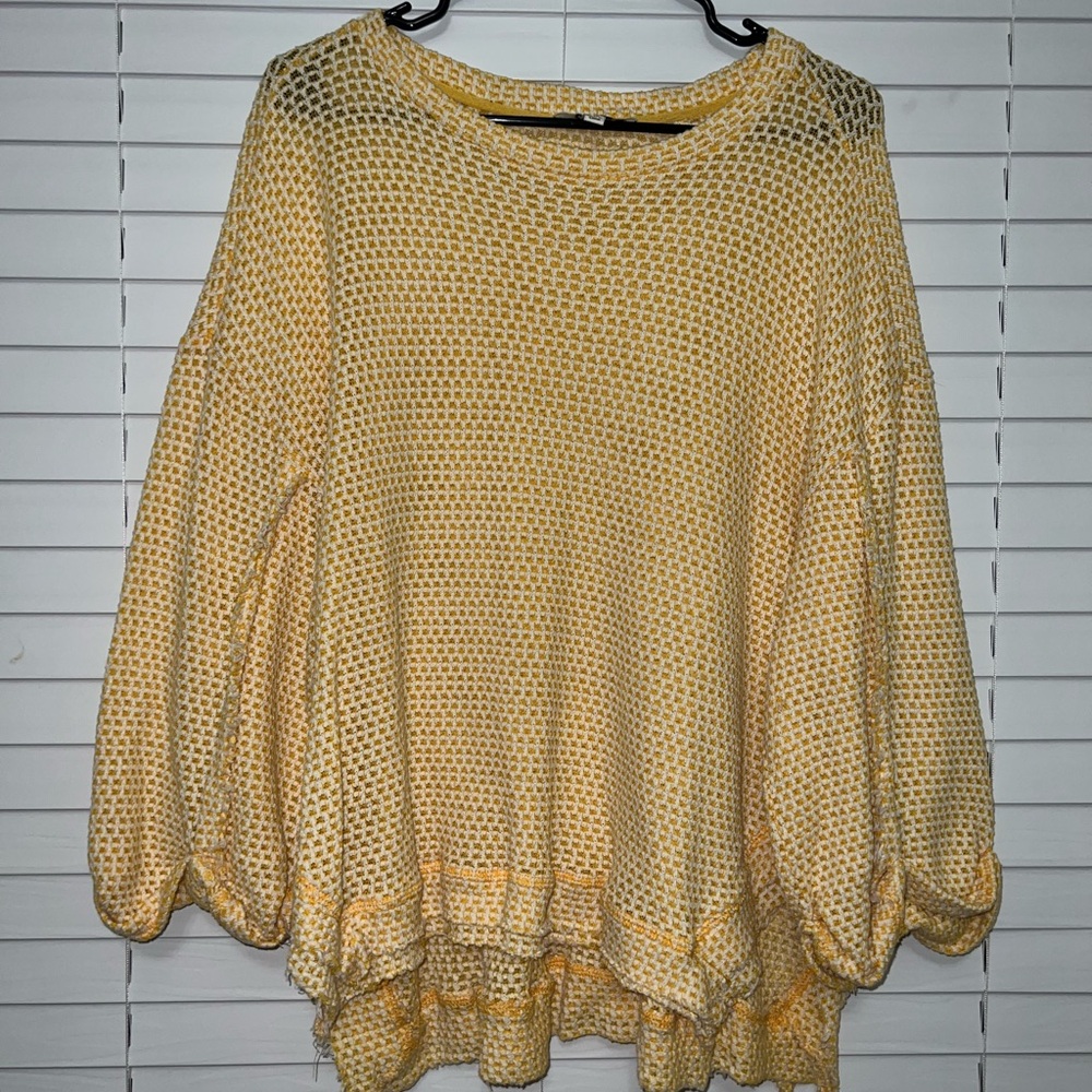 Umgee Yellow and White Knit Sweater - Picture 2 of 7